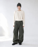 (UNISEX) ベロア リブド ラウンド ロングスリーブ