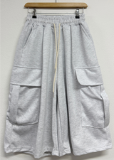 FORMAL BASIC CARGO WIDE BERMUDA 🤎🩶🖤🤍4COLOR