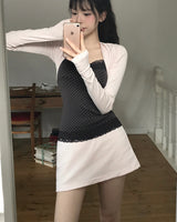 [MADE] Pixel dotted lace sleeveless + bolero SET
