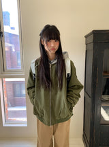 [unisex] Youinb Two-Way Shirring Hood Flight Jumper