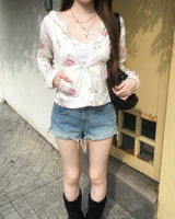 Natural denim shorts