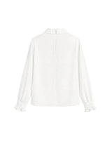 [PRE- FALL] レア ラッフル カットアウト バックル ロングスリーブ ブラウス アイボリー