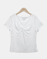 Anis Twist Shirring Short Sleeve T-Shirt