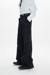 Pleated Flared Tailored Trousers