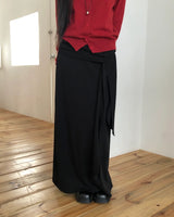 Erion Tie Shirred Long Skirt