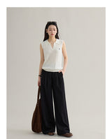loose-fit high-waisted straight denim pants