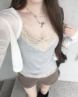 Grey lace sleeveless