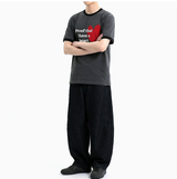 Essential Standard Short Sleeve Ringer T-shirt Red Heart Charcoal