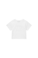 G.E CLUB クロップドTシャツ [ホワイト / ネイビー]