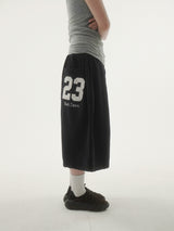 Bold 23embroidery bermuda sweat pants -3C