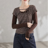Elin Square Neck Layered Tee