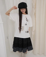 ティーカップクロシェットTシャツ/ ホワイト