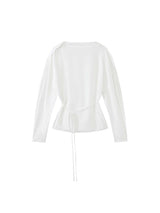 Asymmetrical Button Tie-Waist Shirt