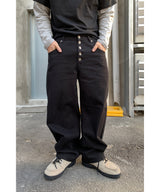Pinter button fly curved cotton pants