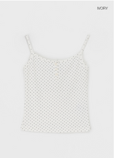 [MADE] Chori Henry Neck Dot Sleeveless (Built-in Cap)
