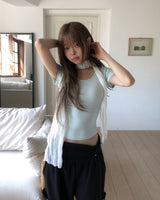 リリンUネックベーシックラウンド半袖Tシャツ