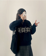 Eve High Quality Nordic Snowflake Round Knit