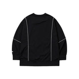 Sports Dept Logo Piping Nylon Pullover - Black