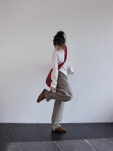コーデュロイストラップパンツ (BEIGE)