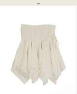 [ 2-way ] shop asymmetrical shirring lace mini sk