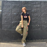 KIRSH X TOKYO BIG CHERRY CROP T-SHIRT - BLACK