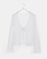 Bamin dot strap see-through cardigan