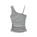 Amaris Asymmetric Strap Ruched Top