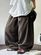 SLACKS🍰サイドスナップバルーンロングパンツ 🍰🤎🩶🖤 4COLOR