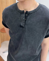 フェレール ヴィンテージ リブド ヘンリーネック ショートスリーブ Tシャツ