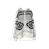 nordic knit hood zip-up
