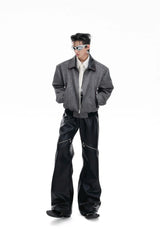 Matte Leather Zip Pants