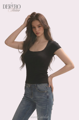 ミンキースクエアスリムカラーショートスリーブTシャツ