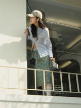 Silky Jacquard Shirt (Skyblue)