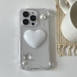 [made]white pearl heart ver resin phone case 