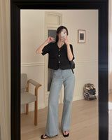 Comi Collarless Short-Sleeved Jacket