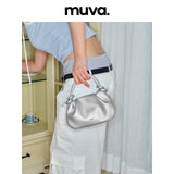 muva.クラウド ワーク ハンド ミニ トートバッグ コンバーチブル クロスボディ ジェニュインレザー カジュアル サマーバッグ