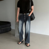 LMN Labo Wide Brush Pintuck Denim Pants (2 colors)