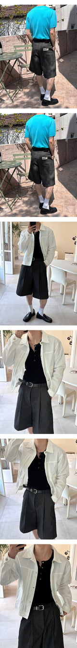 [S/S] Pin stripe bermuda pants