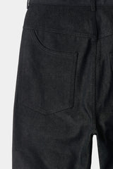 ナチュラルハイウェストバギーフィットデニムパンツ (Black)