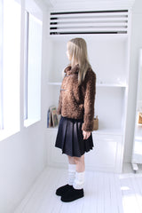 Soft wool two-button fur cropped jacket jumper (2colors)
