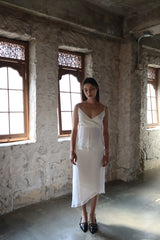 Lisha wrap long skirt (white)