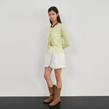 DOUBLE LAYERS KNIT CARDIGAN(LEMON)