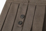 Button pleats skirt - brown