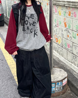 シノラグランワッフルスウェットシャツ