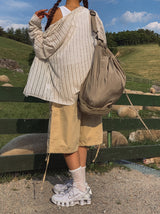 コットンスナップストリングバミューダパンツ