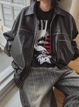 Roa Collar Leather Jacket