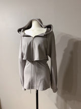 elder crop hood zip-up top