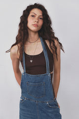 STUD HALTER TANKTOP - CHOCO BROWN