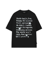 Faded Typo graphic Overfit T-shirt - BLACK