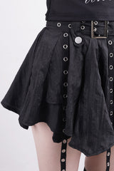 Pia Unbalanced Belt Skirt